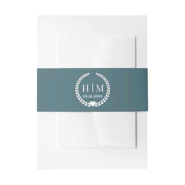 Simple Elegant Bride and Groom Initials Monogram Einladungsbanderole (Vorderseite Beispiel)