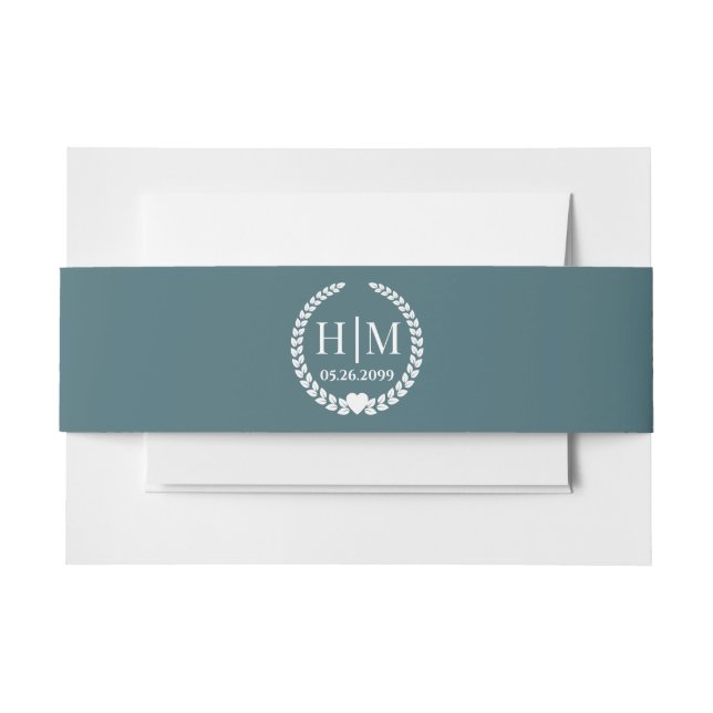 Simple Elegant Bride and Groom Monogram Einladungsbanderole (Vorderseite Beispiel)