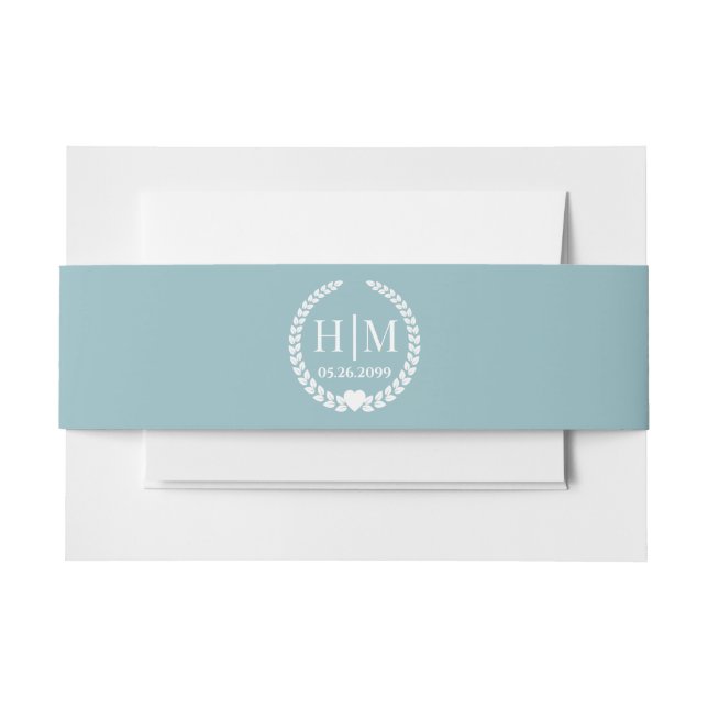Simple Elegant Bride and Groom Monogram Einladungsbanderole (Vorderseite Beispiel)