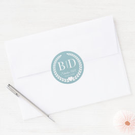 Simple Elegant Bride and Groom Monogram Runder Aufkleber