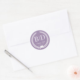 Simple Elegant Bride and Groom Monogram Runder Aufkleber