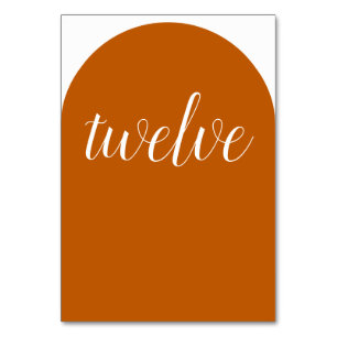 Simple Elegant Burnt Orange Rounded Tischnummer