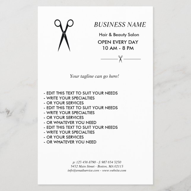 Simple elegant business light beauty salon flyer (Vorne)