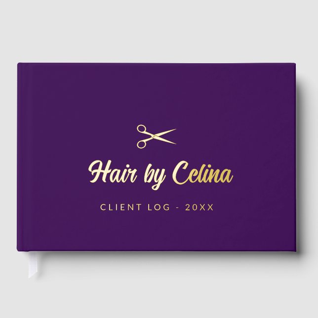 Simple elegant business light beauty salon gästebuch (Vorderseite)