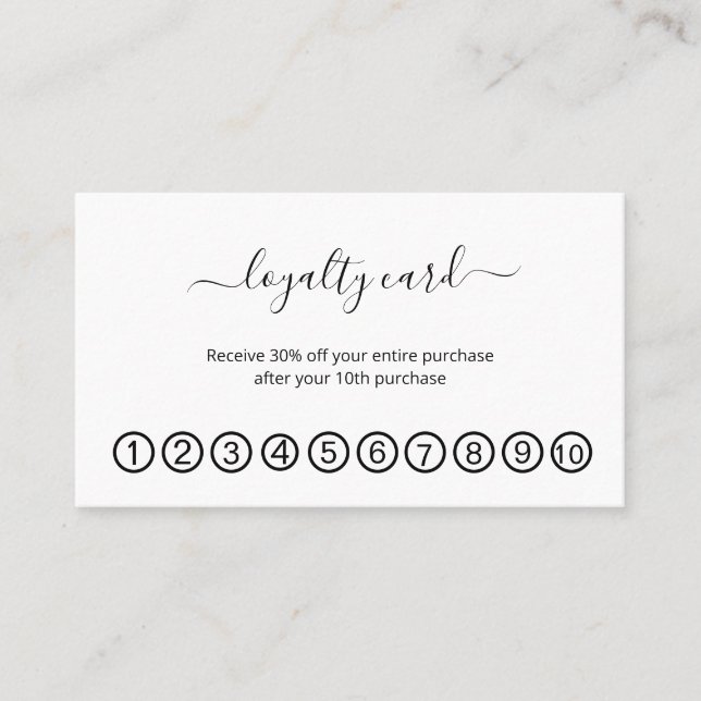 Simple elegant business light beauty salon treuekarte (Vorderseite)