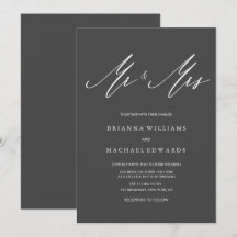 Simple Elegant Calligraphy Mr. und Mrs. Wedding