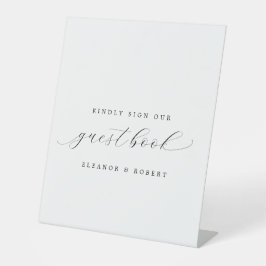 Simple Elegant Calligraphy Wedding Guestbook Sockelschild