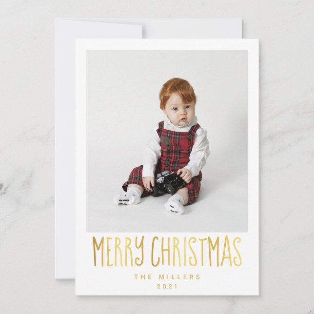 Simple Elegant Carte photo pour Noël & Vacances (Devant)
