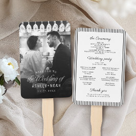 Simple Elegant Classy Script Photo Wedding Program Fächer