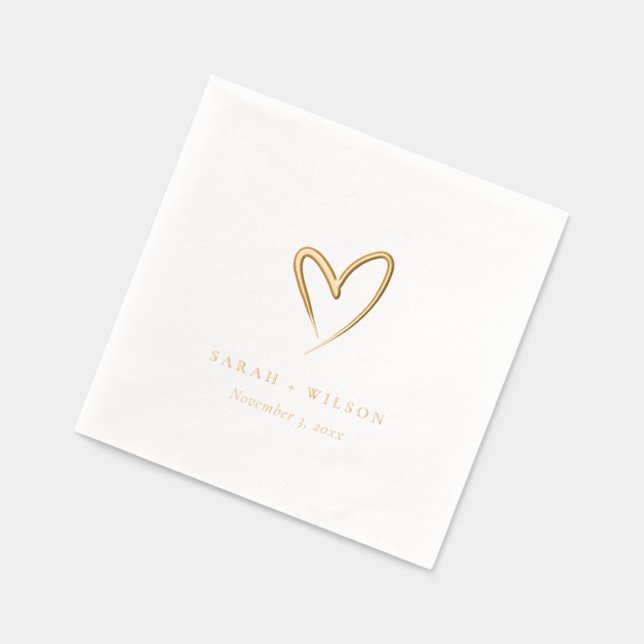 Simple Élégant Coeur Minimal Mariage Personnalisé (Gauche)