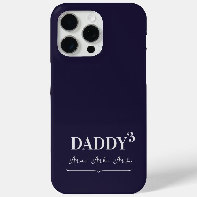 Simple Elegant Daddy kubierte Typografie Kid's Nam Case-Mate iPhone Hülle (Rückseite)