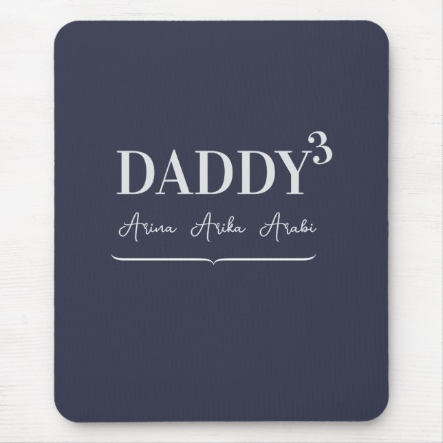 Simple Elegant Daddy kubierte Typografie Kid's Nam Mousepad (Vorne)