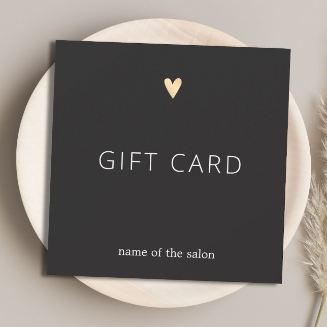 Simple Elegant Dark Grey Faux Gold Heart Beauty (Von Creator hochgeladen)