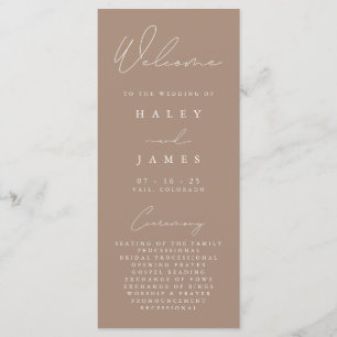 Simple Elegant Dark Taupe Programme de mariage