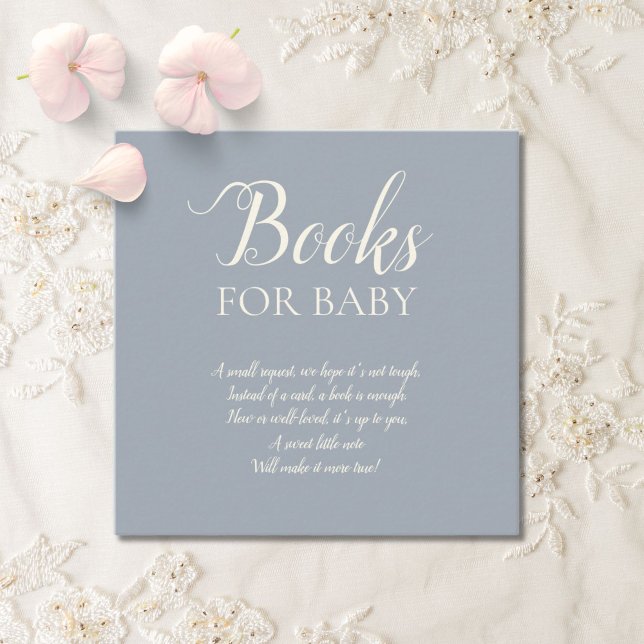 Simple Elegant Dusty Blue Books for Baby Begleitkarte (Von Creator hochgeladen)