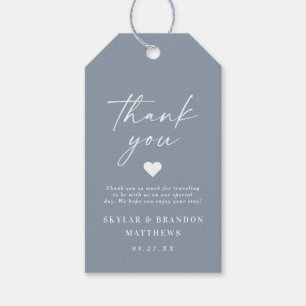 Simple Elegant Dusty Blue Wedding Vielen Dank Geschenkanhänger