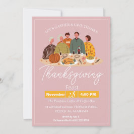 Simple Elegant Erntedank Dinner Pumpkin Türkei Einladung
