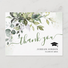 Simple Elegant Eucalyptus Abschluss Vielen Dank Postkarte