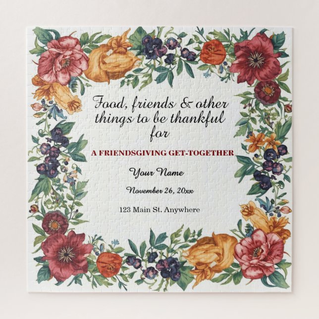 Simple Elegant Floral Friendsgiving  (Vertikal)