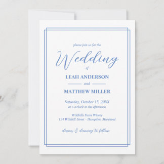 Simple Elegant Floral Pattern Wedding Invitation