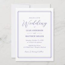 Simple Elegant Floral Pattern Wedding Invitation