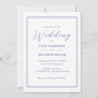 Simple Elegant Floral Pattern Wedding Invitation Einladung