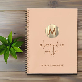 Simple Elegant Gold Monogram Notizbuch
