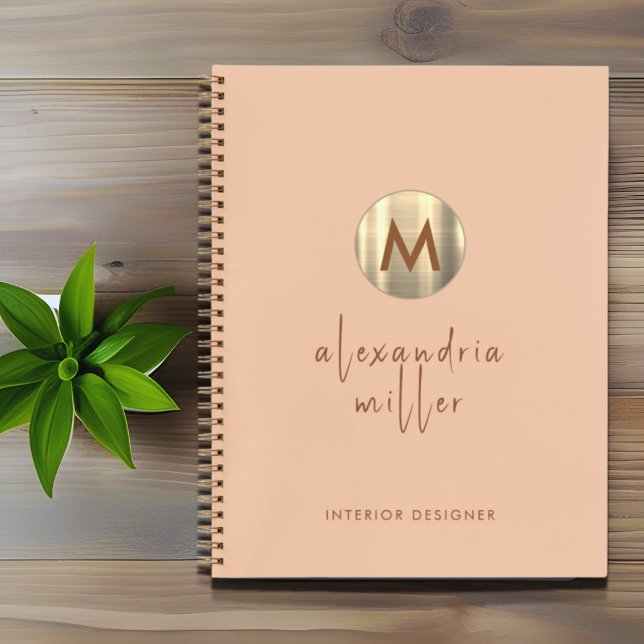 Simple Elegant Gold Monogram Notizbuch (Von Creator hochgeladen)