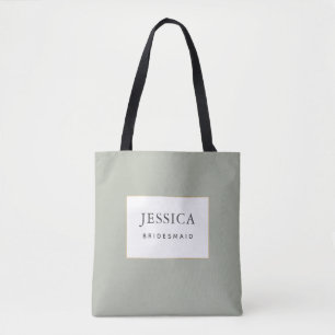 Simple Elegant Gold Sage Green Bridesmaid Sac four