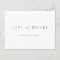 Simple Elegant Gold Wedding Thank You