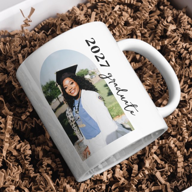Simple Elegant Graduate Photo Mug (Créateur téléchargé)