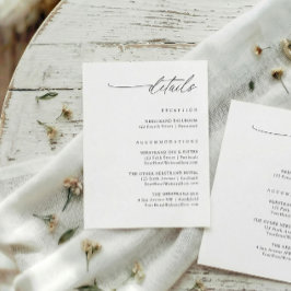 Simple Elegant Handwriting Wedding Details Begleitkarte