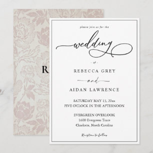 Simple Élégant Invitation de Mariage avec Calligra