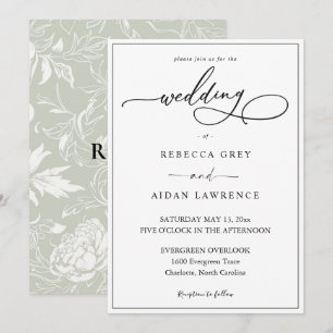 Simple Élégant Invitation de Mariage avec Calligra