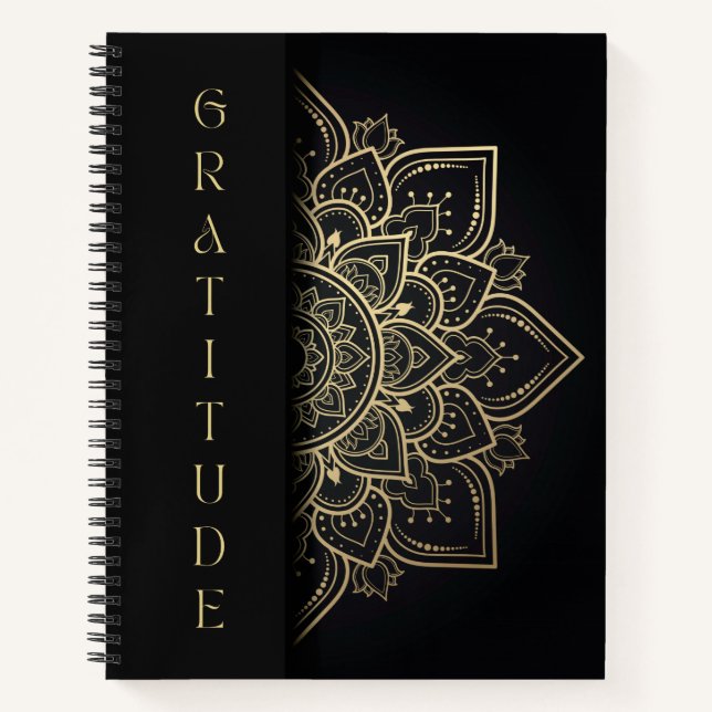 Simple Elegant Mandala Dankesblatt Notizbuch (Vorderseite)