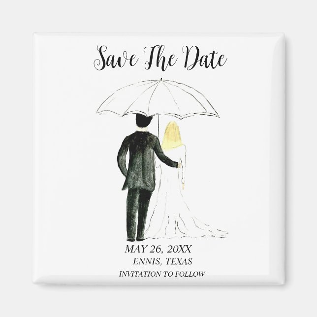 Simple Elegant Mariage photo moderne Whimsy Magnet (Devant)