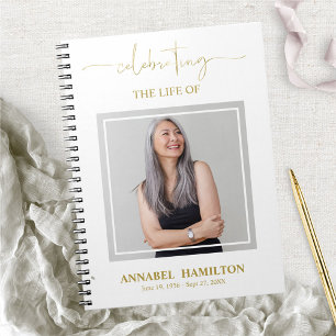Simple Elegant Memorial Funeral Photo Livre d'invi