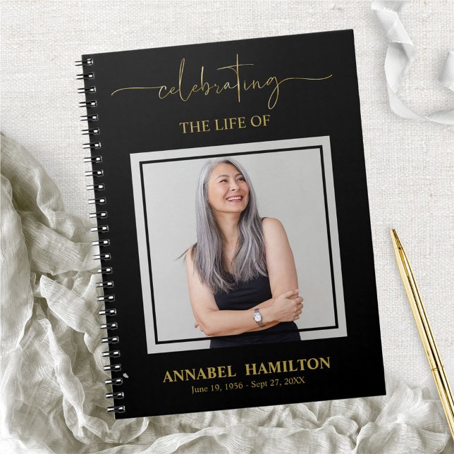 Simple Elegant Memorial Funeral Photo Livre d'invi (Créateur téléchargé)