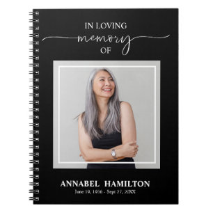 Simple Elegant Memorial Funeral Photo Livre d'invi