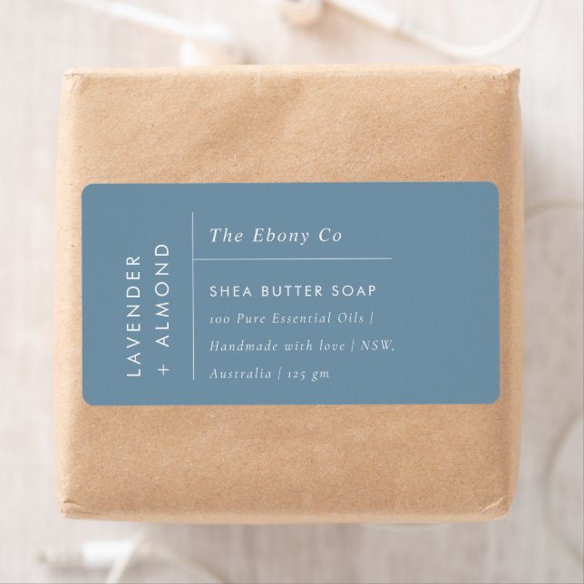 Simple Elegant Minimal Dusky Étiquette de savon bl (En situation)