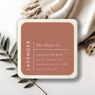 Simple Elegant Minimal Rustic Rust Étiquette savon