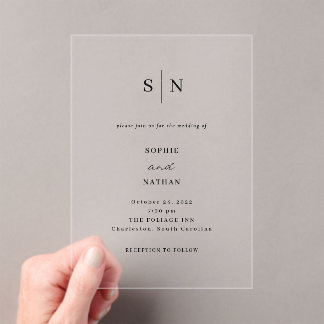 Simple Elegant Minimalist wedding Acryleinladungen