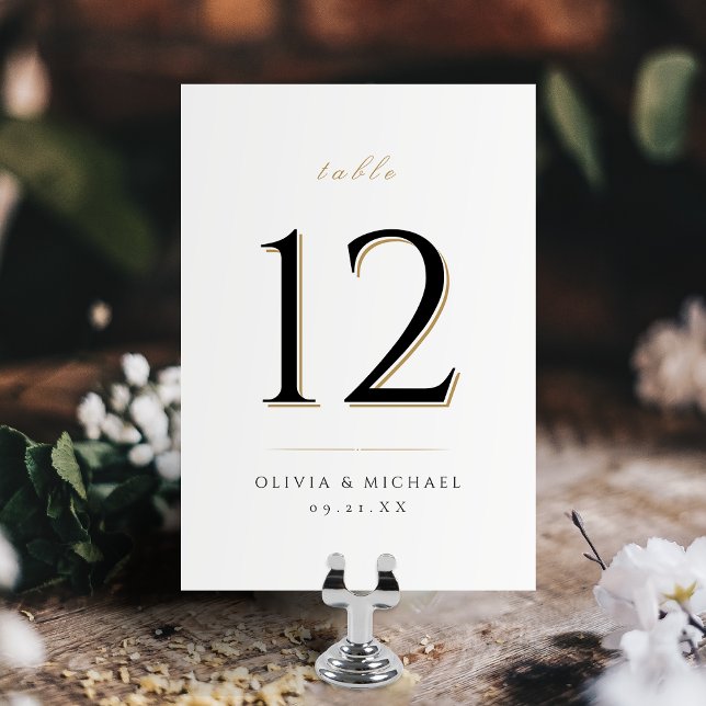Simple Elegant Modern Classy Numéro de table Maria (Simple Elegant Modern Classy Wedding table number)