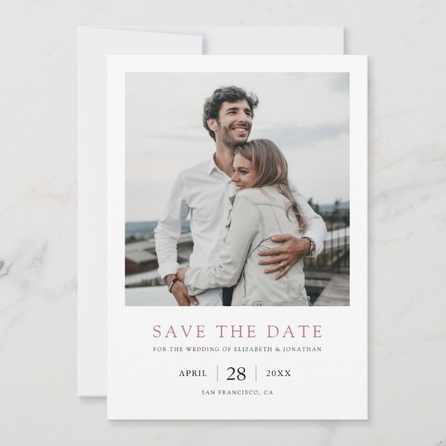 Simple Elegant Modern Multi Photo Wedding  Save The Date (Vorderseite)