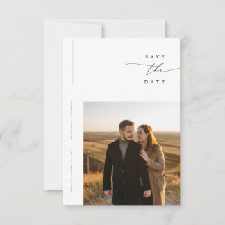 Simple Elegant Modern Photo Wedding Budget Save The Date