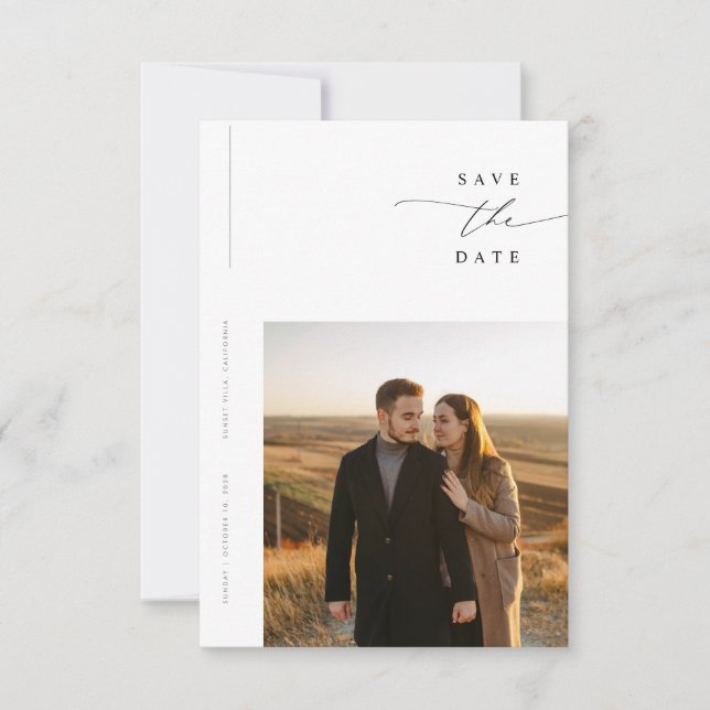 Simple Elegant Modern Photo Wedding Budget Save The Date (Vorderseite)