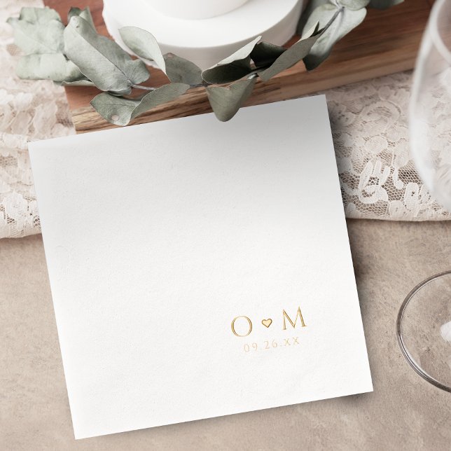 Simple Elegant Modern Wedding Monogram Servietten Mit Folie (Simple Elegant Modern Wedding Monogram Foil Napkins)
