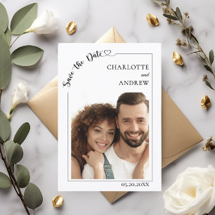 Simple élégant moderne photo mariage Save the Date
