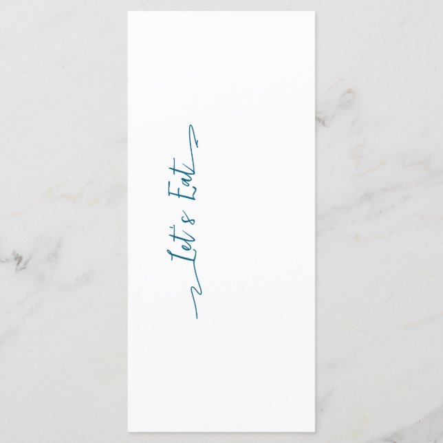 Simple Elegant Noir Moderne Mariage Menu Plat (Dos)