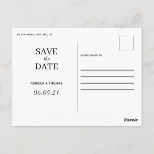 simple élégant non photo enregistrer la date carte
